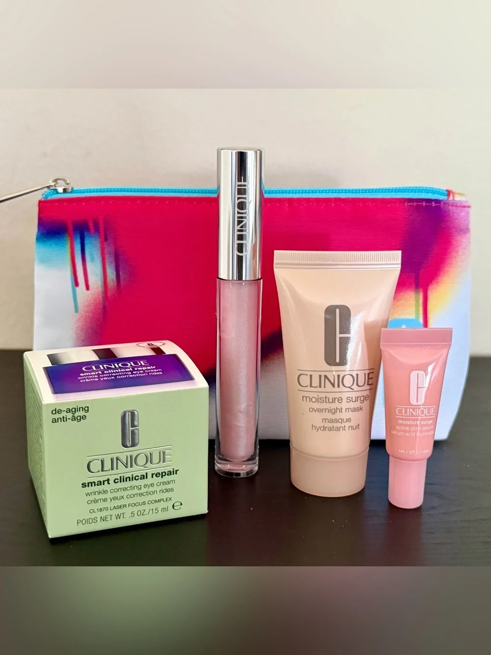Clinique Smart Clinical Repair Eye Cream, Shimmer Lip Gloss & Moisture Surge.